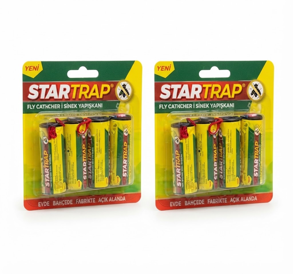 Startrap Sinek Yapışkanı 4 Kapsul  Ev, Bahçe ve Açık Alan Sinek Tuzağı 2 Adet